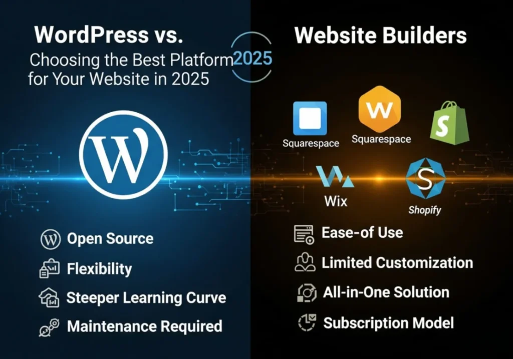 WordPress vs Website Builders Choosing
